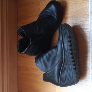 Fly London short booties, size 36,black